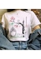 Harajuku Kawaii T Shirt Kadın Ullzang Tshirt Komik Karikatür T-shirt Sevimli Anime Üst Tee Unisex T-shirt Pembe