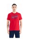 Tommy Life Kırmızı Yazı Desen Baskılı Standart Kalıp O Yaka Erkek T-shirt - 88172 Kirmizi