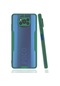 Kilifone - Xiaomi Uyumlu Poco X3 / Poco X3 Nfc / Poco X3 Pro - Kılıf Kenarı Renkli Arkası Şeffaf Parfe Kapak - Koyu Yeşil