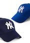 Unisex 2'li Set Lacivert ve Saks Mavisi Ny New York Beyzbol Şapka - Unisex