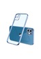 Kilifone - İphone Uyumlu İphone 12 - Kılıf Kenarı Dik Ve Renkli Mat Gbox Kapak - Mavi