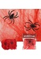 Halloween Cadılar Bayramı Kırmızı Renk Örümcek Ağı Seti 20 Gr 1 Paket