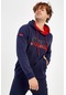 Maraton Sportswear Comfort Erkek Kapşonlu Uzun Kol Basic Açık Lacivert Sweatshirt 19189-açık Lacivert