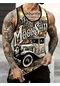 Snapbuy Retro Araba Desenli 3d Baskılı Yazlık Rahat Tank Top - Büyük Boy Spor Yelekerkek Mavi