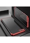Tecno-Xiaomi Mi 6 - Kılıf Dört Köşesi Renkli Arkası Şefaf Lazer Silikon Kapak - Kırmızı
