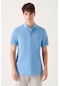 Avva E001004 Serin Tutan Standart Fit Normal Kesim Erkek Polo Yaka T-Shirt - Mavi
