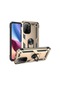 Noktaks - Xiaomi Uyumlu Xiaomi Poco F3 - Kılıf Yüzüklü Çift Katman Zırh Tank Vega Kapak - Gold