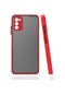 Noktaks - Samsung Galaxy Uyumlu A03s - Kılıf Arkası Buzlu Renkli Düğmeli Hux Kapak - Kırmızı