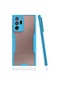 Tecno-Samsung Galaxy Uyumlu Note 20 Ultra - Kılıf Kenarı Renkli Arkası Şeffaf Parfe Kapak - Mavi