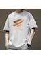 Yarım Kol Pamuklu Tok Kumaş Moda Ve Şık Erkek Yazlık Tshirt Beyaz