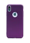 Tecno - İphone Uyumlu İphone X - Kılıf Mat Renkli Esnek Premier Silikon Kapak - Mor