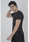 Erkek Yandan Fermuarli Slim Fit T-shirt - Siyah Siyah