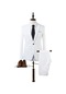 Mengtuo Erkek Moda Klasik İnce 4 Parçalı Takım Elbise Takım Elbise - Beyaz