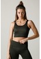 Maraton Active Slimfit Kadın Bisiklet Yaka Kolsuz Spor Haki Bra 813055-Haki