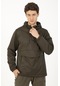 Maraton Sportswear Comfort Erkek Kapşonlu Uzun Kol Basic Haki Yağmurluk 21353-haki