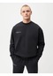 The Champ Clothing Siyah Unisex Bisiklet Yaka Nature Concept Baskılı Oversize Hoodie Sweatshirt Siyah
