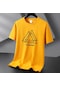 Sarı Üçgen 10 Renk Saf Pamuk Erkek T-shirt Yuvarlak Boyun Kısa Kollu Gevşek Erkek Tee Gömlek S-6xl Sarı