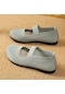 Siyah Kadın Flats Ayakkabı Kadınlar İçin Katlanabilir Loafer'lar Üzerinde Kayma Kare Ayak Tek Ayakkabı Oymak Moda Anne Bayanlar İçin Rahat Ayakkabılar Siyah