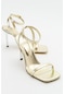 Luvishoes Edwin Metalik Altın Kadın Topuklu Ayakkabı