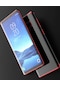 Noktaks - Samsung Galaxy Uyumlu Note 9 - Kılıf Dört Köşesi Renkli Arkası Şefaf Lazer Silikon Kapak - Kırmızı