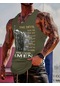 Snapbuy Retro Araba Desenli 3d Baskılı Yazlık Rahat Tank Top - Büyük Boy Spor Yelekerkek Altın