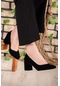 Vojo B0303 Klasik Kadın Kalın Topuklu Stiletto Ayakkabı 267800001406 01 Siyah