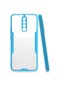Kilifone - Xiaomi Uyumlu Redmi Note 8 Pro - Kılıf Kenarı Renkli Arkası Şeffaf Parfe Kapak - Mavi