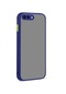 Tecno-iphone Uyumlu İphone 7 Plus - Kılıf Arkası Buzlu Renkli Düğmeli Hux Kapak - Lacivert