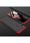 Kilifone - Huawei Uyumlu Y9 Prime 2019 / Y9 2019 - Kılıf 3 Parçalı Parmak İzi Yapmayan Sert Ays Kapak - Siyah-kırmızı