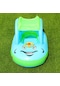 Güneşlik Ve Güneş Koruyucu Bebek Yüzme Simidi Araba Tekne Şekli Boynuzlu Şişme Yüzme Simidi Açık Mavi + Yeşil