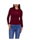 Kadın Düz Renk Vücuda Oturan Uzun Kollu Sweatshirt Bgl-st04209 Bordo