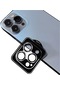 iPhone Uyumlu 12 Pro Max Lens Koruma Taşlı Parlak Renkli Kamera Koruyucu Cl-08 Takma Aparatıyla Koruma - Gümüş