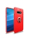 Ekılıf - Samsung Galaxy S10e Uyumlu Kılıf Yüzüklü Karbon Ravel Silikon Kapak - Kırmızı