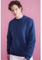 Tommy Life İndigo Basic O Yaka Rahat Form Erkek Sweatshirt - 88053 Indıgo