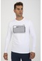 Maraton Sportswear Regular Erkek Bisiklet Yaka Uzun Kol Basic Beyaz Sweatshirt 20910-beyaz