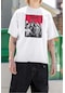 Oversize Slipknot Baskılı Tişört, Unisex Rock Metal Müzik Grubu T Beyaz