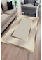 Makinede Yıkababilir Leke Tutmaz Gold Modern Çerçeve Desen Halı B1327 Gold Altın