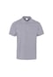 Kant Örme Kumaş Polo Yaka Kısa Kollu Tshirt Gri Çok Renkli