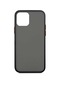 Kilifone - İphone Uyumlu İphone 12 - Kılıf Arkası Mat Buzlu Kenarı Renkli Düğmeli Fri Silikon - Siyah