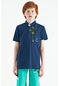 Tommy Life İndigo Baskılı Cep Detaylı Standart Kalıp Polo Yaka Erkek Çocuk T-shirt - 11144 Indigo