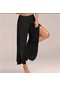 Siyah Kadın Palazzo Boho Geniş Bacak Pantolon Gevşek Şifon Etek Alevlendi Yoga Pantolon Artı Boyutu 5xl Siyah