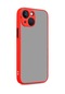 Kilifone - İphone Uyumlu İphone 13 Mini - Kılıf Arkası Buzlu Renkli Düğmeli Hux Kapak - Kırmızı