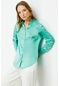 Ekol Gömlek Yaka Uzun Kollu Yeşil Kadın Bluz 24ekl01002
