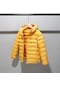Çocuklar İçin Unisex Kışlık Kapşonlu Şişme Mont Kaban Palto Sarı