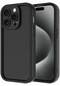 Noktaks - İphone Uyumlu İphone 15 Pro - Kılıf Kamera Korumalı Renkli Ananas Silikon Kapak - Siyah