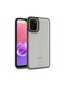 Mutcase - Samsung Uyumlu Galaxy A03s - Kılıf Arkası Şeffaf Kamera Çevresi Parlak Zıt Renkli Flora Kapak - Siyah