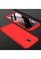 Noktaks - Samsung Galaxy Uyumlu J4 Plus - Kılıf 3 Parçalı Parmak İzi Yapmayan Sert Ays Kapak - Kırmızı