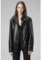 Siyah Dericlub Wm005 Blazer Kadın Deri Ceket