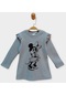 Minnie Mouse Lisanslı Kız Çocuk Elbise Pl22094-mavi