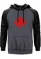 Chimaira Logo Red Gri Renk Reglan Kol Sweatshirt